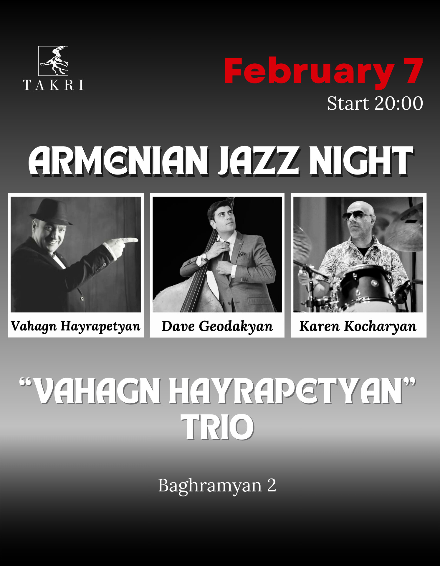 Vahagn Hayrapetyan Trio at Takri