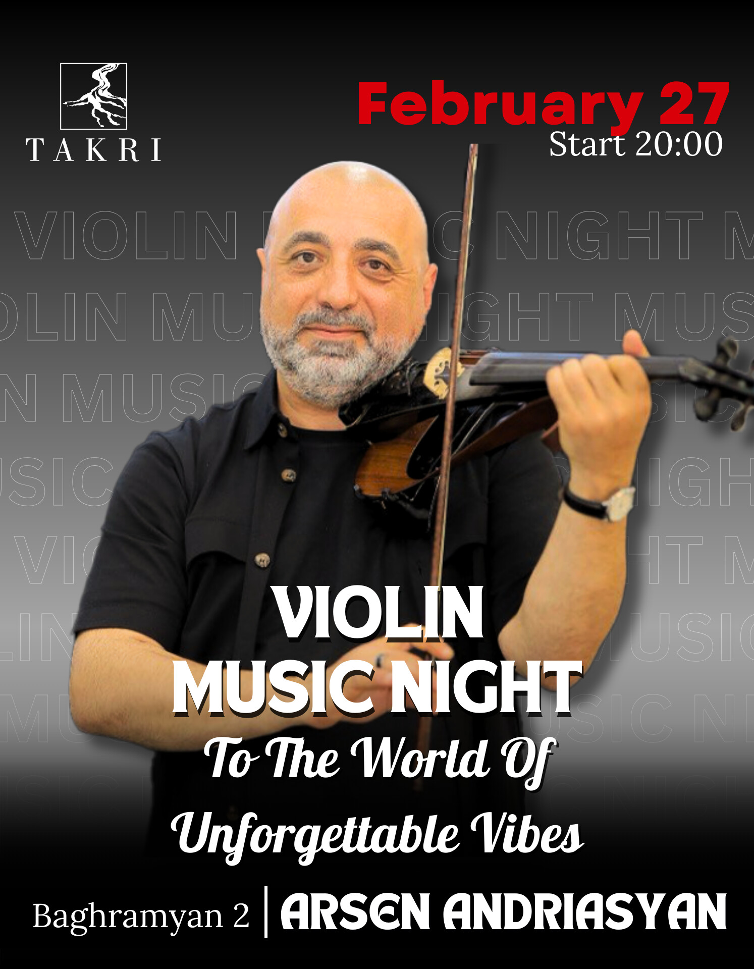 Violin music night at Takri | Արսեն Անդրիասյան