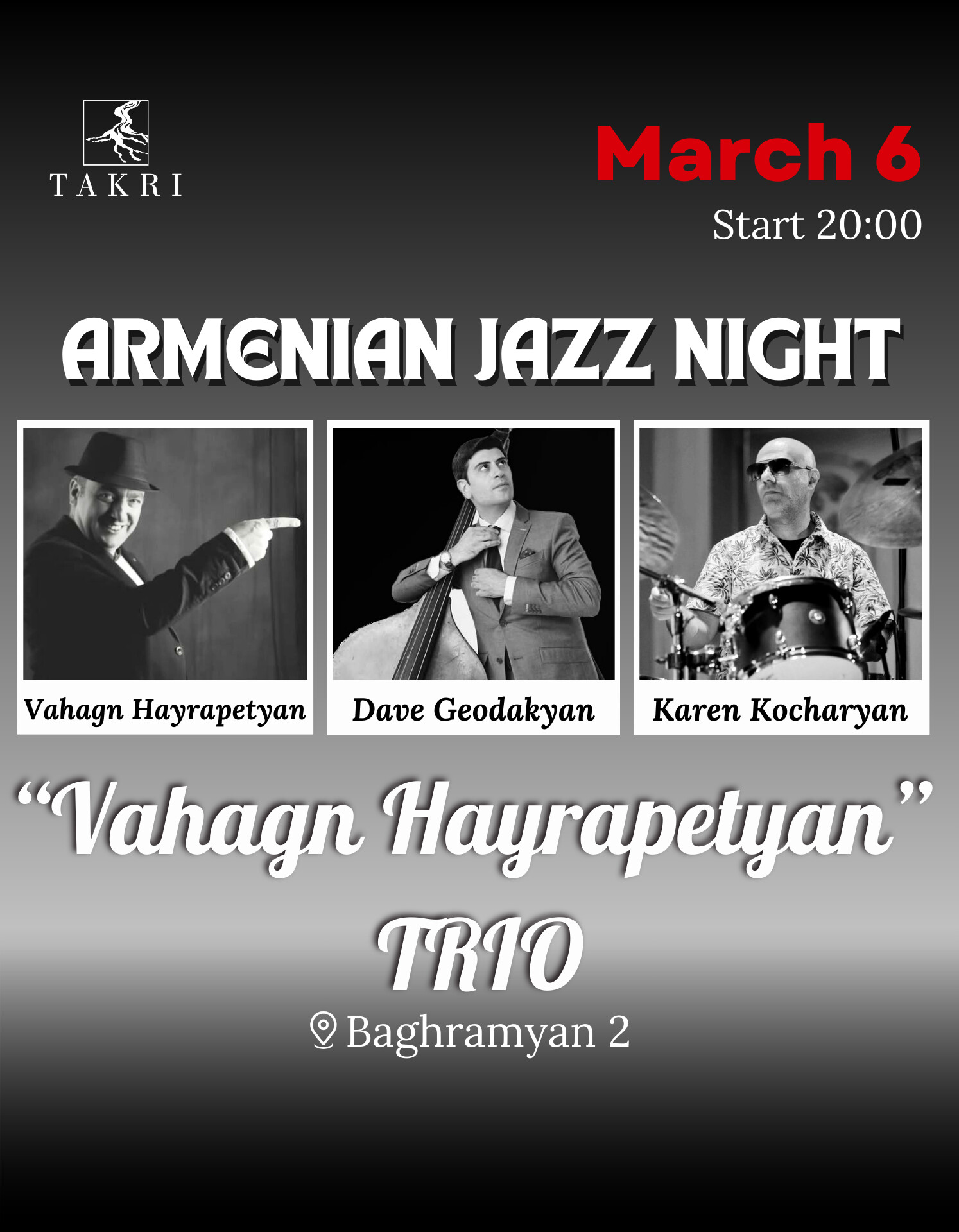Vahagn Hayrapetyan Trio at Takri
