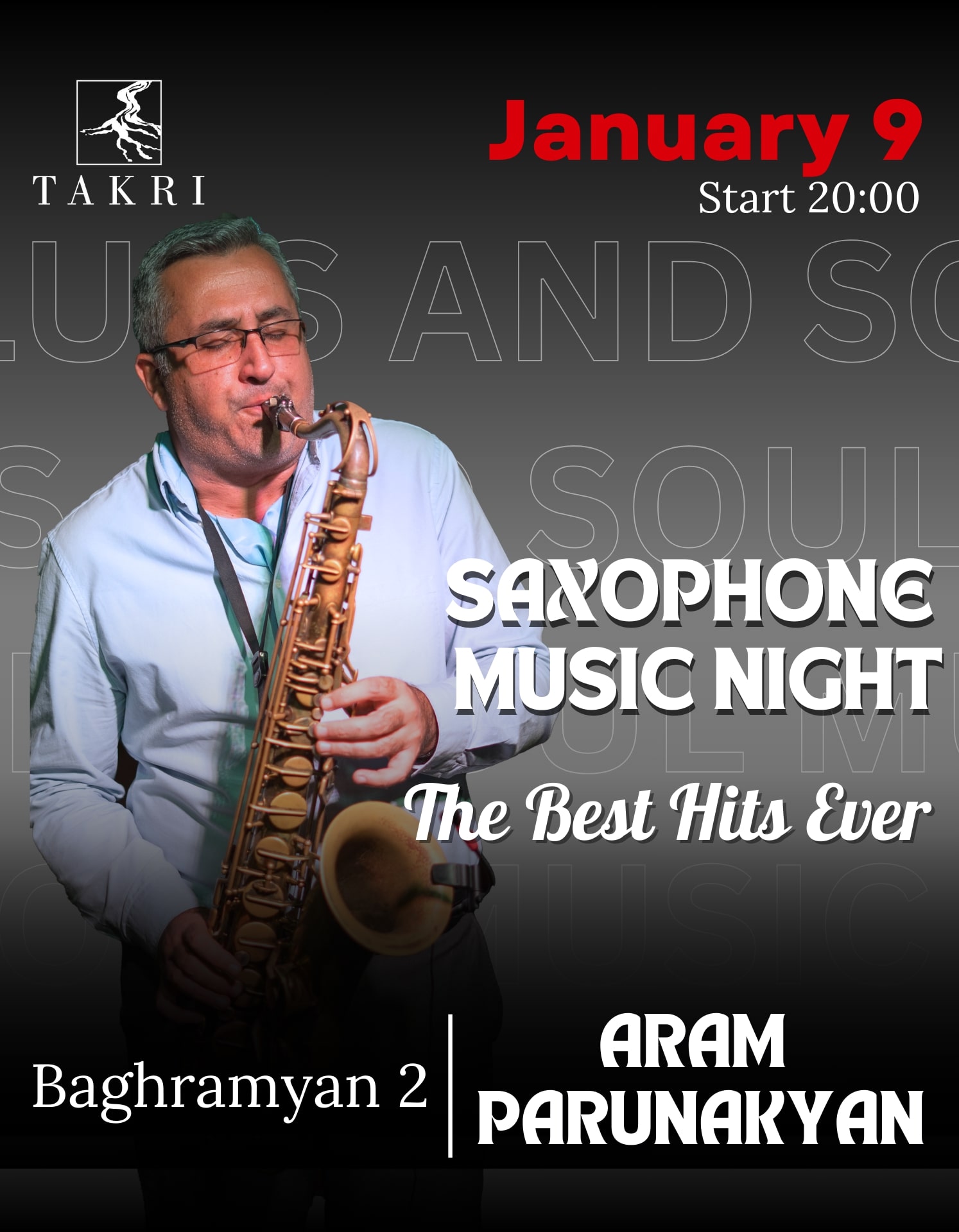 Saxophone music night at Takri | Արամ Պարունակյան